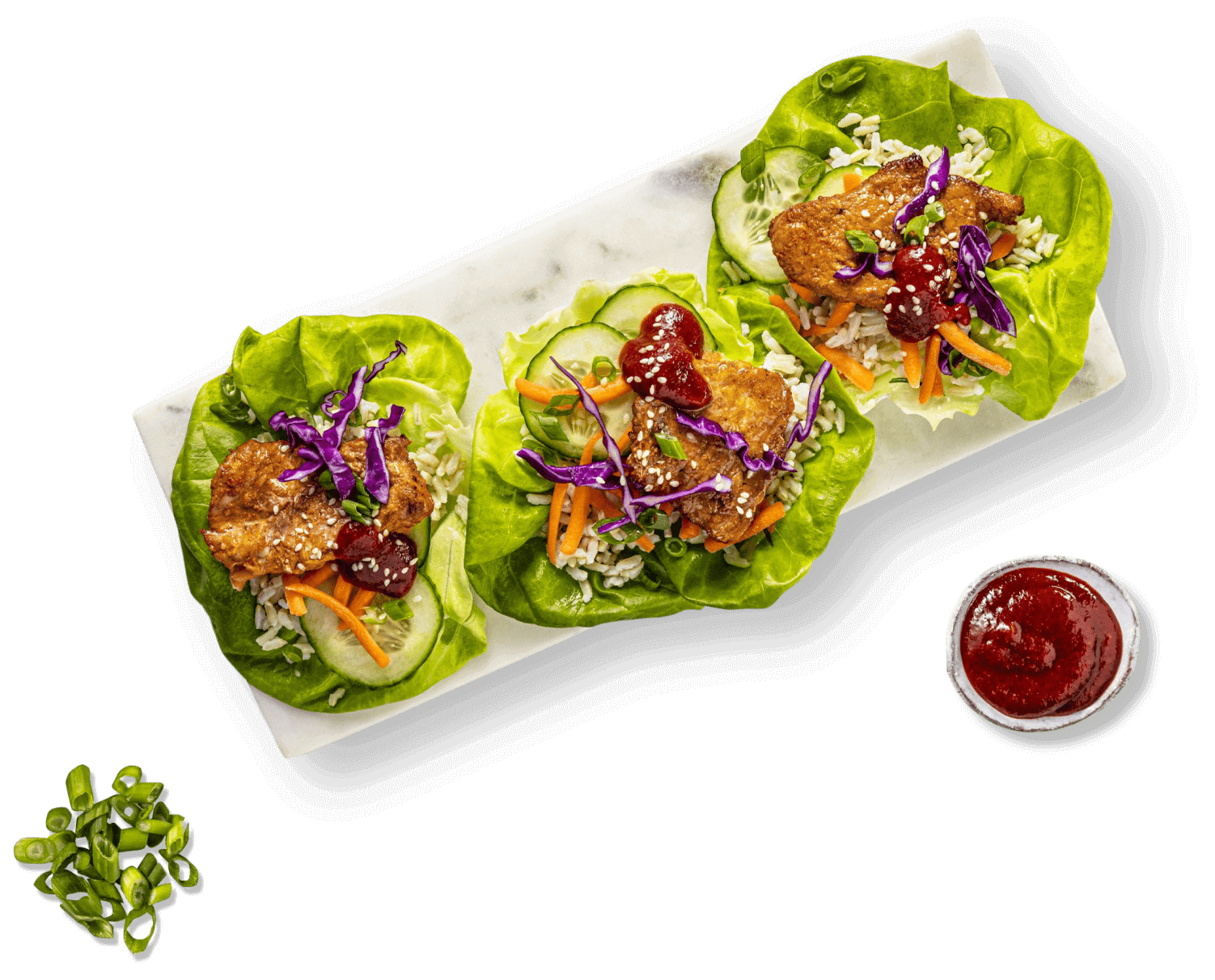 Korean inspired lettuce wraps