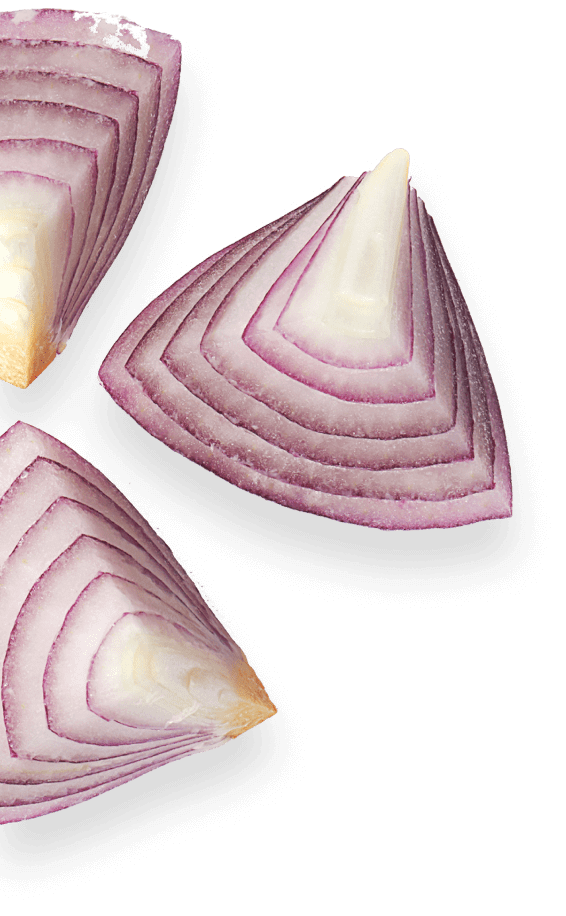 red onion wedges