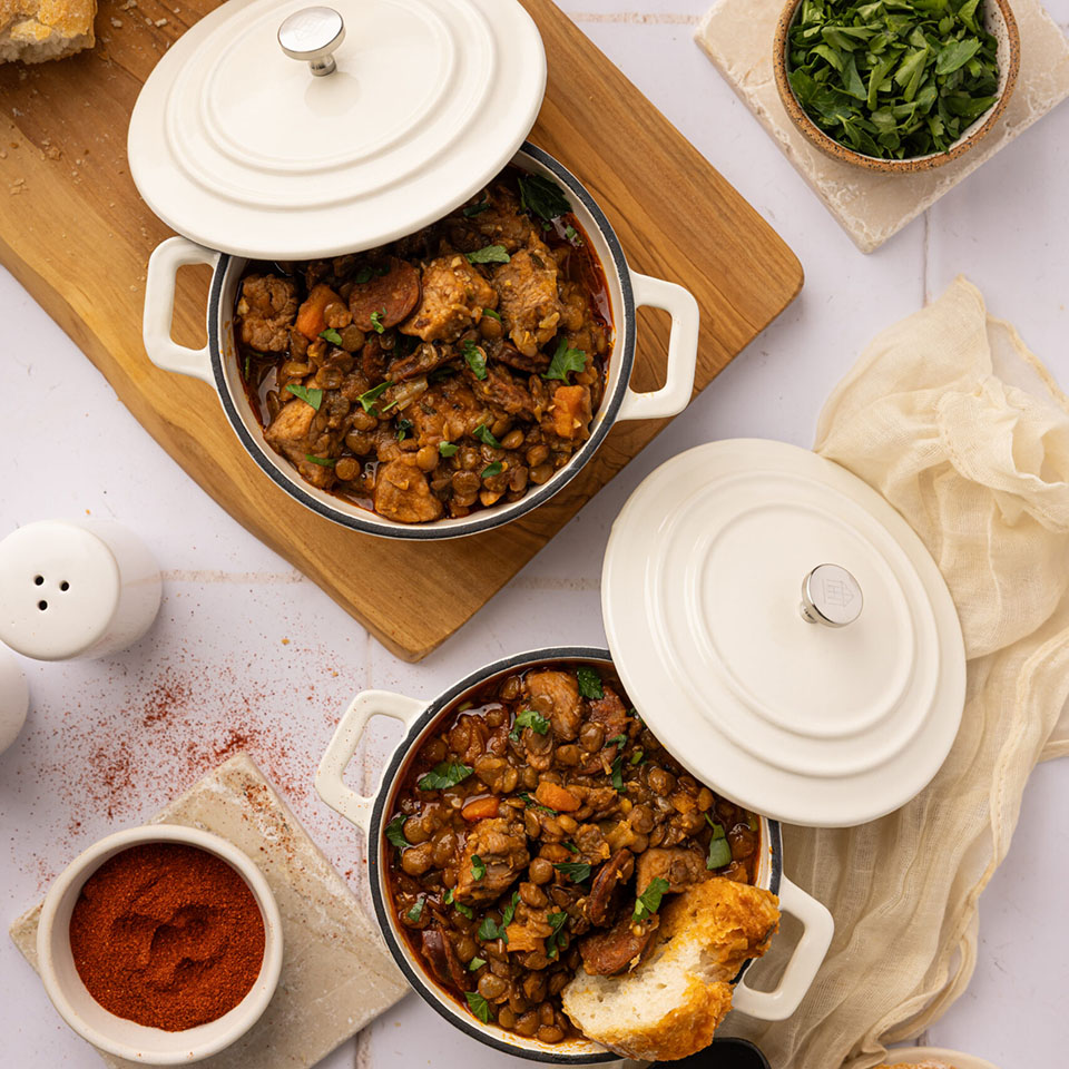 Warm Lentil & Pork Bowls