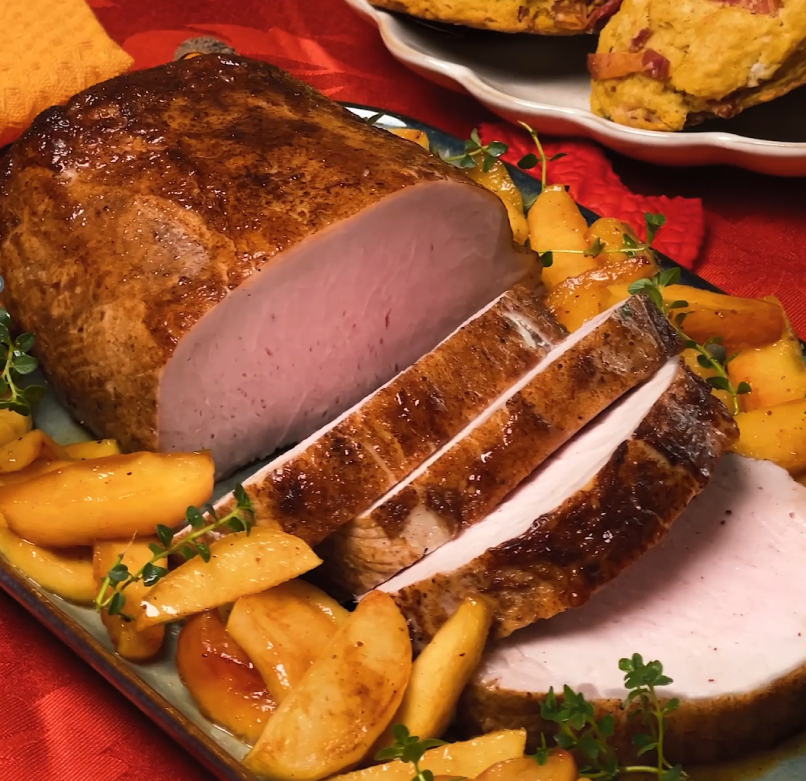 Roasted Pork Loin with Apples and Cinnamon