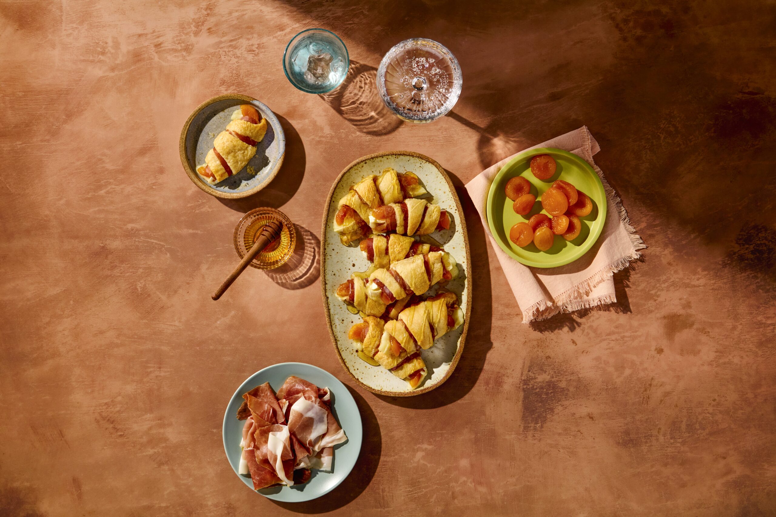 Prosciutto, Brie, and Apricot Crescent Rolls ​